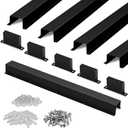 Moxweyeni 5 Pack 43 Inch x 3.3 Ft (16.5 Ft Total) Metal Line Set Cover Kit, Black Metal Decorative Ac Pipe Line Set Cover Kit for Ductless Mini Split Accessories, Central Air Conditioner, Heat Pump