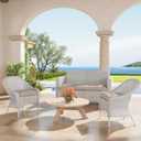 Outdoor Chair Cushions 22x22x4 Inch Set of 2, Seat Pads with Ties, Taupe