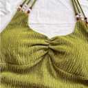 SOLY HUX Women's Halter Tops Summer Tie Backless Slim Fit Vacation Beach Camisole Boho Vest Shirts (Green, L)