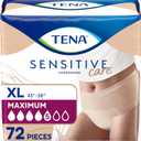 TENA Sensitive Care Adult Incontinence Underwear for Women, Maximum, Extra Large, Beige, Disposable, 72 Count (4 Packs of 18) (X-Large, Beige)