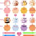 Valentines Day Gifts for Kids, 32 Pack Mini Bubble Wands with Valentines Animal Themes Greeting Cards for Kids, Valentine's Day School Prize Party Favor, Classroom Exchange Gift Set