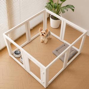 EVERFRONT Clear Acrylic Dog Playpen Indoor Puppy Playpen, 24" H, 8 Panels
Safer by Design:No Screws, No Bars, Open View, Double-Lock, Tool-Free Setup, DIY Shapes, Puppy/Small Dog/Rabbit/Small Animals