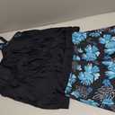 Women Two Piece Tankini Swimsuits - Tummy Control Bathing Suits Top with Shorts 2025 Blouson Swimwear (Black, L)