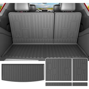 powoq Cargo Mat Compatible with 2022-2026 Chevy Tahoe GMC Yukon Cargo Liner TPE Trunk Mat Backrest Trunk Liner Replacement for 2022 2023 2024 2025 2026 Chevy Tahoe Accessories