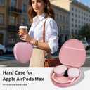 Smart Case for Apple AirPods Max Supports Sleep Mode, with Ear Pad Case Cover/Ear Cups Cover/Headband Covers Silicone Accessories for AirPods Max Headphones,Hard Portable Carry Travel Storage Bag,Pink