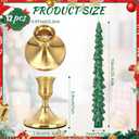 6 Set Christmas Tree Shaped Taper Candles with Holder 10 Inch Christmas Tree Shaped Candles Decorative Xmas Gifts for Centerpiece Decorations
