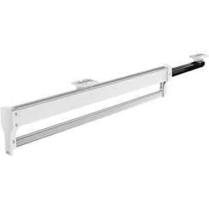 Pull Out Closet Valet Rod, Adjustable Sliding Heavy Duty Steel Top Mounted Clothes Storage Hanger Rail for Closet Wardrobe (447mm/17.6inch) (White)