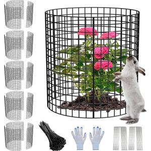 5 Pack Plant Protector from Animals, 13x12 inch Wire Plant Cages Mesh Plant Cage Garden Plant Protector, Sturdy Bunny Barricades Chicken Wire Cloche Plant Protectors for Keeping Bunny Animals Out