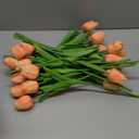 30pcs Tulips Artificial Flowers, Real Touch Fake Flowers Home Decor, Faux Tulips Bouquets Arrangements for Spring Easter Mothers Day Wedding Dining Room Table Decoration(3 Colors), Cream & Pale Pink & Peach Pink