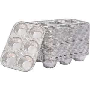 Muffin Pan 6-Cup Cupcake Aluminum Pans Favorite Muffin Tin Size for Baking Cupcakes - Standard Size (6-cup-20Pack)