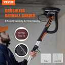 VEVOR Drywall Sander, 800W Brushless Motor Electric Sander, Variable Speed 1000-2300 RPM, Foldable Ceiling Sander with Double-Deck LED Lights, Extendable Handle, 12 Sanding Discs