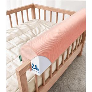 AEOCOO Bed Bumpers for Toddlers, Size 2.3 Ft, Toddler Bed Rail Bumper Protector for Loft Beds & Bunk Beds, Bed Rail Height Extender Bed Guardrail, Anti-Bump | Fall Prevention, Pink