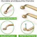 TUNNY 10 Pack Kitchen Cabinet Handles-5"/128mm Screw Spacing Champagne Bronze Furniture Hardware Handles Drawer pulls for Kitchen Cabinets Bedroom Cabinet Pulls