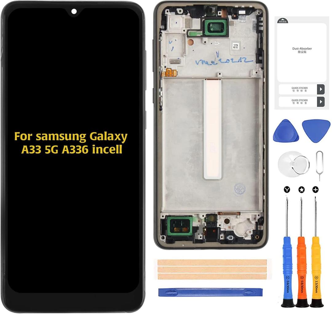 A-MIND for Samsung Galaxy A33 5G A336 LCD Screen Replacement [incell No Fingerprint] A336B A336E A336M A3360 LCD Display Touch Screen Digitizer Full Assembly Repair Kits,with Tools