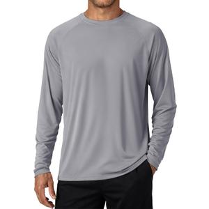 TACVASEN Men's Long Sleeve Shirts UPF 50+ Sun Protection Dry Fit Shirt Lightweight Workout Athletic T-Shirt Rash Guard (Gold, L)