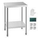 NSF Certified Stainless Steel Prep Table 24x18 with Undershelf for Restaurant, Home, & Hotel - Heavy Duty Commercial Grade Worktable for Food Preparation & Christmas Cooking