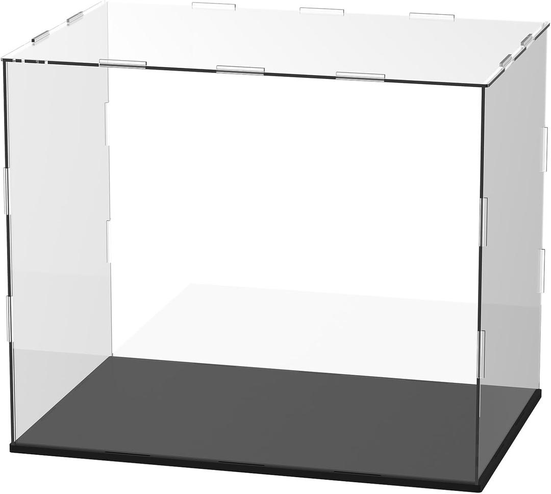 M METERXITY Clear Acrylic Display Case, 12 x 8 x 10 Inch Assemble Clear Acrylic Display Box Dustproof for Action Figures/Model/Statues/Collectibles/Doll/Toys/Home Storage