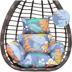 Floral Hanging Egg Swing Chair Cushions for Patio Hammock, 49"L x 49"W