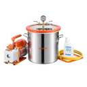 VEVOR 3 Gallon Vacuum Chamber with Pump, 3.5 CFM, Single Stage Vacuum Pump, Stainless Steel Degassing Chamber Kit with Tempered Glass Lid, 5 ft Hose, for Stabilizing Wood Degassing Silicone Resin