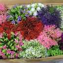 Giegxin 40 Pack Small Artificial Potted Flowers Bulk, Fake Potted Plants Plastic Faux Flowers for Wedding Home Desk Tabletop Outdoor Office Kitchen Centerpieces