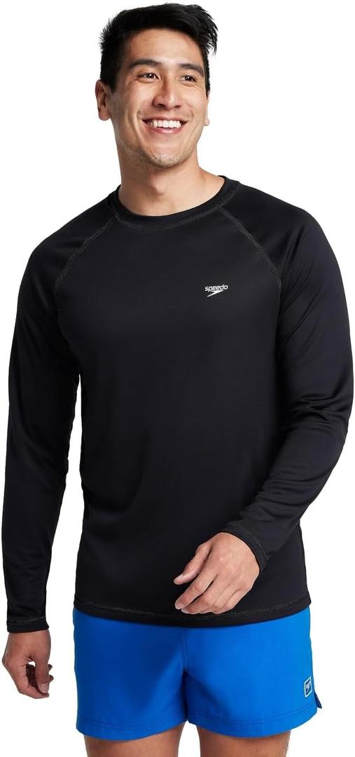 Speedo Men's UV Swim Shirt Long Sleeve Loose Fit Easy Tee (X-Large)