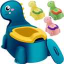 Potty Seat Baby Training Chair Boys Girls Toddler Dinosaur Comfortable children 1-5 years old Baby toilet Animal seat with lid back potty trainer (Blue)