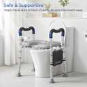 KingPavonini Toilet Seat Risers for Seniors, Raised Toilet Seat with Handles with Adjustable Height & Width, Soft Padded Seat, Elevated Toilet Seat Riser, Load 500lb, Fit Any Toilet