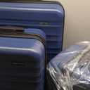 Amazon Basics 3-Piece Set (21", 26", 30"), Hardshell Suitcases With Wheels, Expandable For Up to 25% More Space, With Scratch-Resistant Surface, Four Multi-directional Wheels, Navy Blue