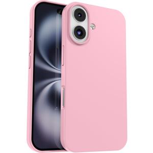 IceSword Compatible with iPhone 16 Case Lovely Pink Hot, Silicone Phone Case Cover Slim Thin Protective, Soft Neutral Premium Gel Anti Scratch Pastel [Shockproof] 6.1 inch iP16 - Lovely Pink