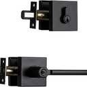 NCL Elegant Entry Door Lever with Single Cylinder Deadbolt, Keyed Alike Heavy Duty Combination Set, Matte Black Exterior Door Lock Set for Front Door (1)
