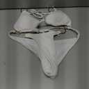 WDIRARA Women's Ring Halter Bikini Swimsuit 2 Piece Tie Back Bathing Suit, XX-Large, White