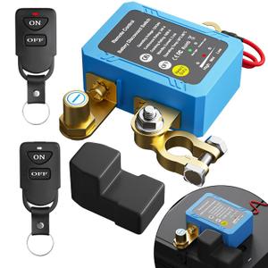 Remote Battery Disconnect Switch 12V, 240A, Kill Switch for Car Prevent Battery Drain, Anti-Theft Battery Cut Off Switch with Protect Cover, Voltage Protection to Prevent Drain for Auto, RV, Truck