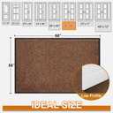 Mibao Front Door Mat, Dirt Trapper Welcome Mat for Outdoor Indoor, Non-Slip Waterproof Doormat, Durable Machine Washable Low Profile Entry Rug for Back Door Outside Patio Porch, 60" x 36", Brown
