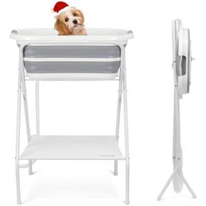 Amazon.com: Beberoad 2 in 1 Dog Bath Tub Dog Washing Station for Bathing and Grooming, Elevated Collapsible Foldable Portable Shower Bathtub for Small Dogs Cats Pet, Indoor and Outdoor : Pet Supplies