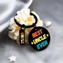 Uncle Gifts for Fathers Day Best Uncle Ever Keychain Best Uncles Gifts Birthday Gifts for Uncles from Niece Nephew Valentines Fathers Day Christmas Thanksgiving Gift Ideas (Black)