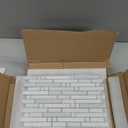 Glass Backsplash Tile, 5-Sheet Glass Mosaic Tiles Subway Tile Backsplash for Kitchen Wall Bathroom (5 Square Feet) (Glossy White)