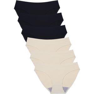 Wealurre Seamless Underwear Invisible Bikini No Show Nylon Spandex Women Panties (Small, B3/A3)