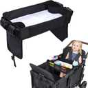 COOLBEBE Stroller Snack Tray for Wonderfold Wagon, Upgraded Foldable Kids Snacks & Activities with Drawing Tray, Universal Wonderfold Wagon W2 Accessories with Cup Holder & Mesh Pockets (W2 Series)