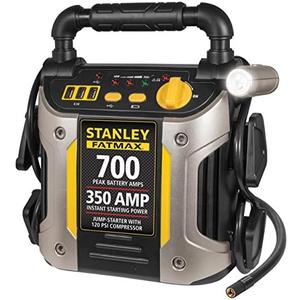 Stanley J7CS 600 Peak Amp Automotive Jump Starter, Portable Power – Triple 15W USB Ports, 120 PSI Air Compressor