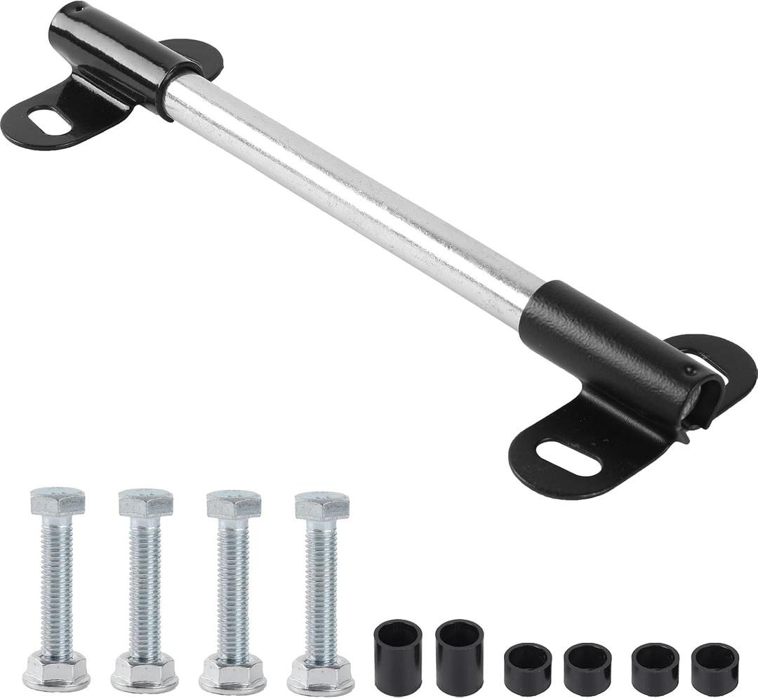 AR-PRO (1-Set) Heavy-Duty Wheelbarrow Axle Bracket Set - 10" x 0.63" Wheelbarrow Axle Shaft and 2.1" x 3.3" Brackets - Compatible with 5/8" Hole Wheelbarrow Axles - Includes Bolts Nuts, Nylon Spacers