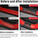 4PCS Door Sill Guards for Jeep 2018-2026 Wrangler JL JLU & 2020-2026 Gladiator JT Accessories Stainless Steel Material Red Trim Door Sill Protector Carbon Fiber Front Rear Door Entry Guard