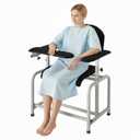 Phlebotomy Chair for Clinics, Nursing Centers & Spas, 265 lbs Weight Capacity, Easy-to-Clean Med Lab Chair with PU Leather Seat (Black-A)