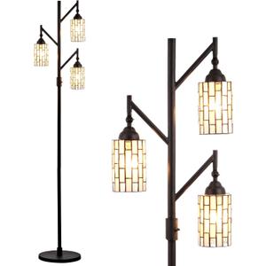 JONATHAN Y JYL8012A Tiffany-Style 71" Multi-Light Metal Rotary LED Floor Lamp, Traditional, 3 Lights for Home, Bedroom, Dining Room, Dorm Room, Bronze