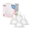 YOHKOH Baby Bottle Nipples for Wide Neck Bottles, 100% Natural Feel Silicone Nipples, BPA-Free (0m+, S, 4 Counts)
