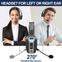 Sarevile Trucker Bluetooth Headset, V5.2 Wireless Headset with Upgraded Microphone AI Noise Canceling, On Ear Bluetooth Headphone with Mute for Driver Office Call Center (Black)