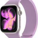Magnetic Silicone Band Compatible with Apple Watch Band, Size: 38/40/41/42mm Series 11 10 9 8 7 6 5 4 3 & SE 3/2/1 Strong Magnetic Clasp, Waterproof & Adjustable (Purple)