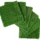 XLX TURF Green Artificial Grass Square Mats, 6 Pack 12"x12" Fake Grass Tiles Placemats Table Centerpiece Decor Golf Theme Party, Patio, Pets Turf Patch DIY Crafts