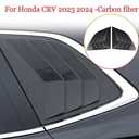 2Pcs Rear Side Window Louvers Air Vent Scoop Shades Cover Blinds Trim for Honda CRV CR-V 2023 2024 2025 - ABS Bright Black Sport Interior Accessories