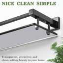 Alise Bathroom Shelf Wall Mounted, Matte Black Large Capacity Glass Shelf for Bathroom, 24 inch