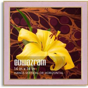 Suede 14x14 Frame - Single Frame, Elegant Pink 14 x 14 Poster Frame, 14x14 Picture Frame for Artwork, Puzzles, Photos, and Movie Posters